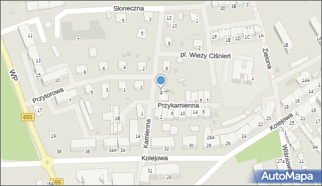 Olecko, Kamienna, 4, mapa Olecko