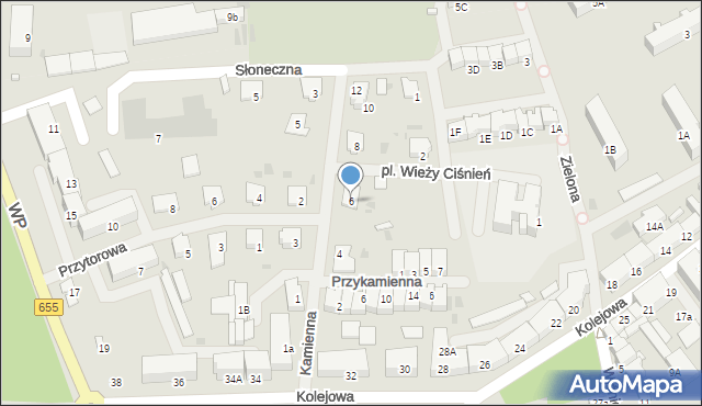 Olecko, Kamienna, 6, mapa Olecko