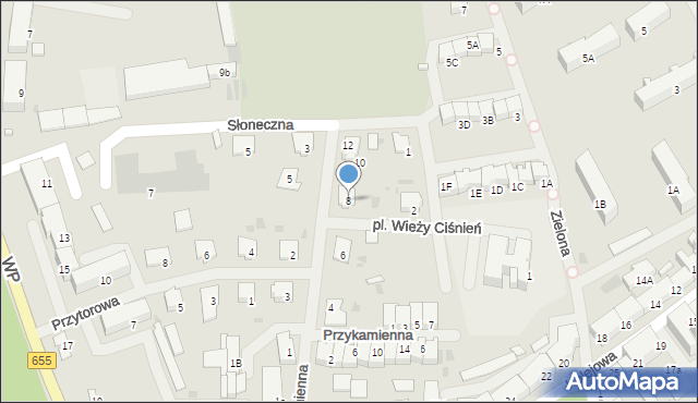 Olecko, Kamienna, 8, mapa Olecko