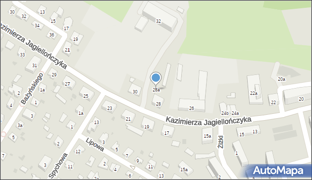 Olsztyn, Kazimierza Jagiellończyka, 28a, mapa Olsztyna