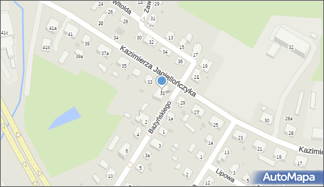 Olsztyn, Kazimierza Jagiellończyka, 31, mapa Olsztyna