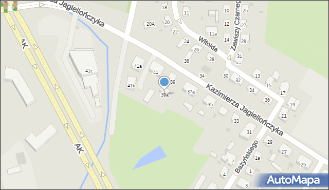 Olsztyn, Kazimierza Jagiellończyka, 39a, mapa Olsztyna