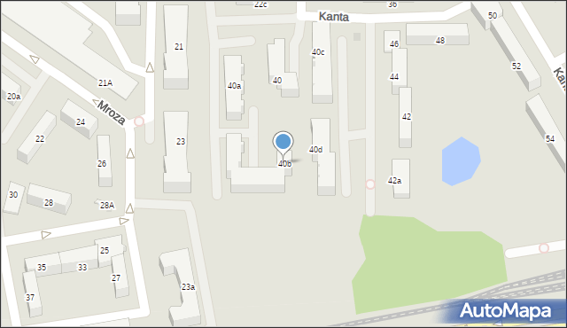 Olsztyn, Kanta Immanuela, 40b, mapa Olsztyna