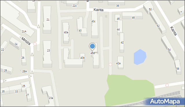 Olsztyn, Kanta Immanuela, 40d, mapa Olsztyna