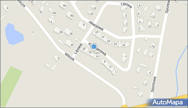 Olsztynek, Kasztanowa, 13, mapa Olsztynek