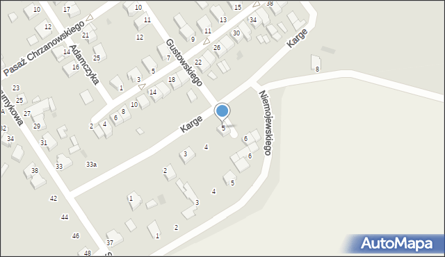 Opalenica, Karge Józefa, gen., 5, mapa Opalenica