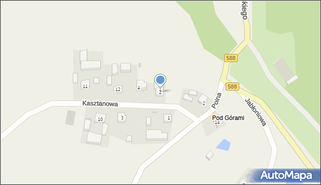 Opalenie, Kasztanowa, 2, mapa Opalenie