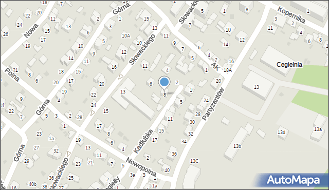 Opatów, Kadłubka Wincentego, bp., 8, mapa Opatów