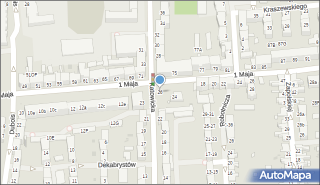 Opole, Katowicka, 26, mapa Opola