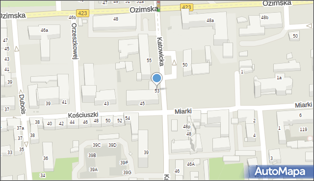 Opole, Katowicka, 53, mapa Opola