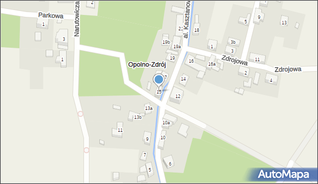 Opolno-Zdrój, Kasztanowa, 15, mapa Opolno-Zdrój