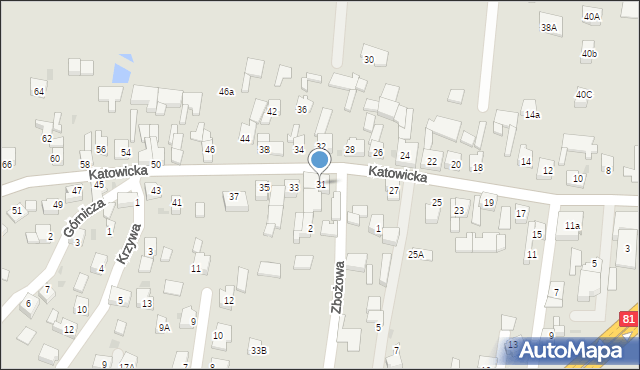 Orzesze, Katowicka, 31, mapa Orzesze