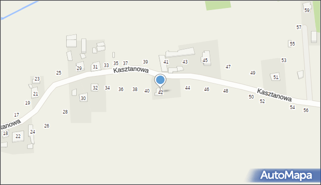 Orzeszyn, Kasztanowa, 42, mapa Orzeszyn
