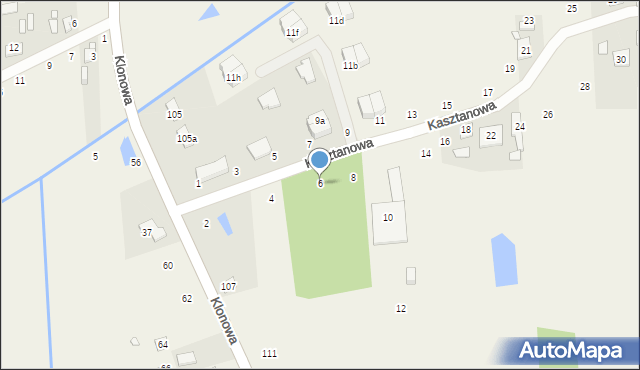 Orzeszyn, Kasztanowa, 6, mapa Orzeszyn