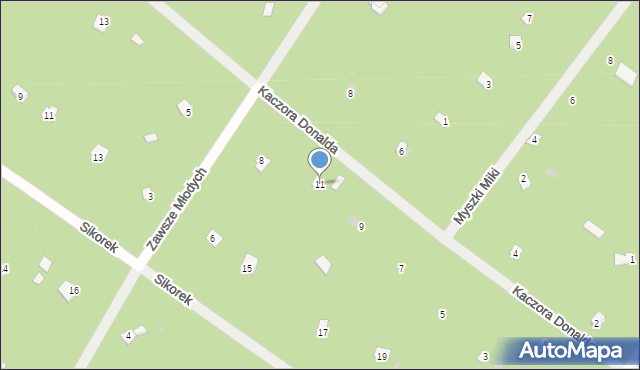 Osiedle Wilga, Kaczora Donalda, 11, mapa Osiedle Wilga