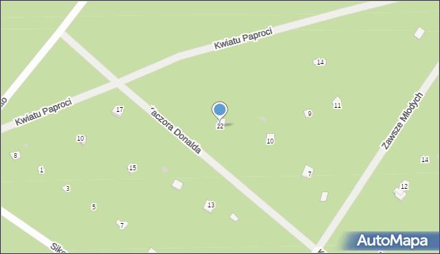 Osiedle Wilga, Kaczora Donalda, 12, mapa Osiedle Wilga