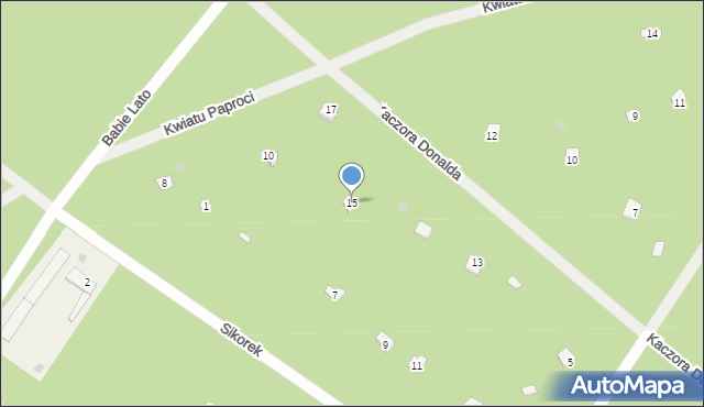 Osiedle Wilga, Kaczora Donalda, 15, mapa Osiedle Wilga