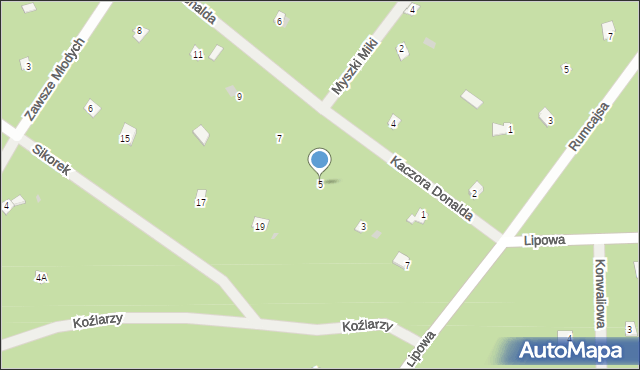 Osiedle Wilga, Kaczora Donalda, 5, mapa Osiedle Wilga