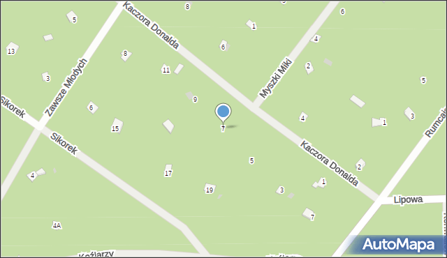 Osiedle Wilga, Kaczora Donalda, 7, mapa Osiedle Wilga