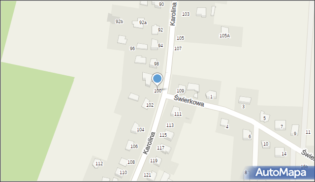 Osiek, Karolina, 100, mapa Osiek