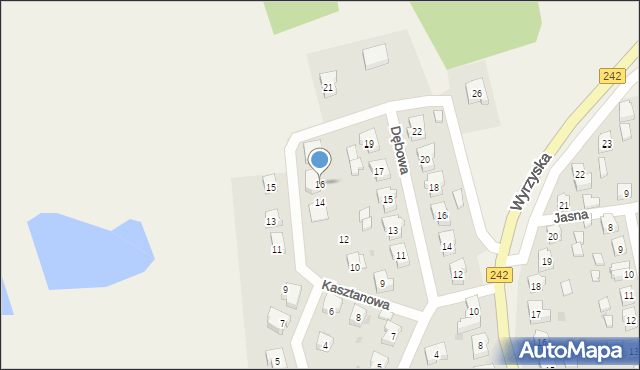 Osiek nad Notecią, Kasztanowa, 16, mapa Osiek nad Notecią