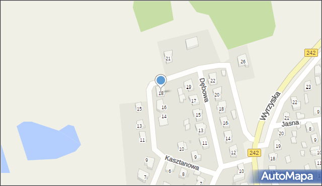 Osiek nad Notecią, Kasztanowa, 18, mapa Osiek nad Notecią