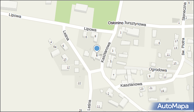 Osłonino, Kasztanowa, 6, mapa Osłonino