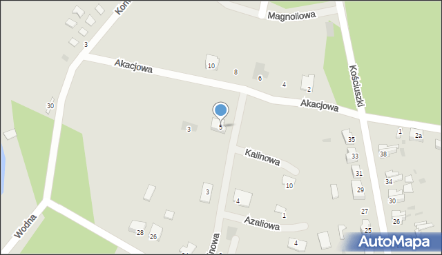 Ośno Lubuskie, Kalinowa, 5, mapa Ośno Lubuskie