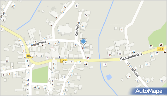 Ostroróg, Kapłańska, 13, mapa Ostroróg