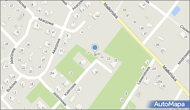 Ostrów Mazowiecka, Kalinowa, 19, mapa Ostrów Mazowiecka