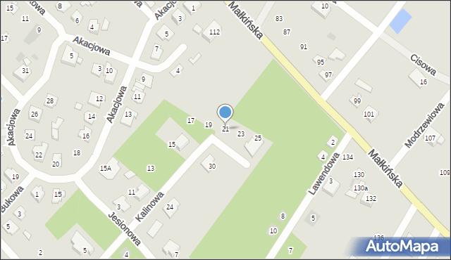 Ostrów Mazowiecka, Kalinowa, 21, mapa Ostrów Mazowiecka