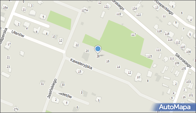Ostrów Mazowiecka, Kawaleryjska, 18, mapa Ostrów Mazowiecka