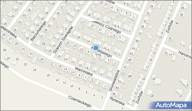 Ostrzeszów, Kamińskiego Aleksandra, dh., 7, mapa Ostrzeszów