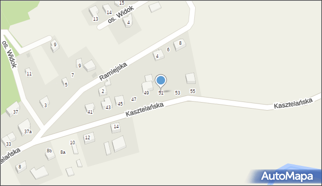 Ostrzyce, Kasztelańska, 51, mapa Ostrzyce