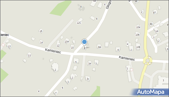 Oświęcim, Kamieniec, 8, mapa Oświęcimia