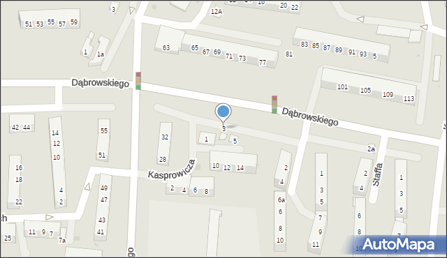 Oświęcim, Kasprowicza Jana, 3, mapa Oświęcimia