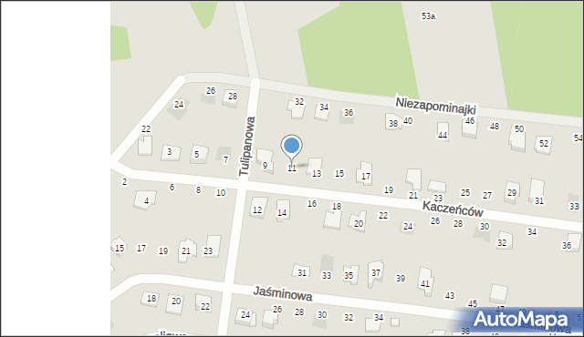 Otwock, Kaczeńców, 11, mapa Otwock