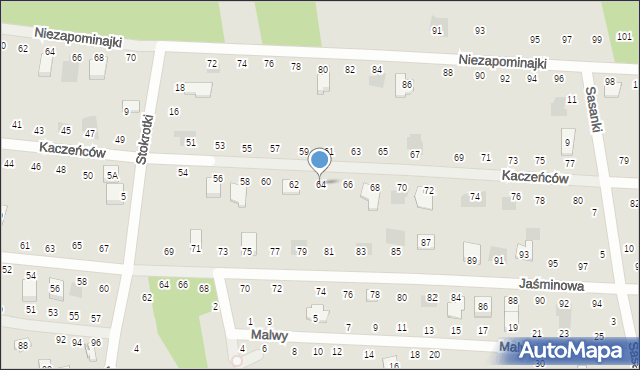 Otwock, Kaczeńców, 64, mapa Otwock