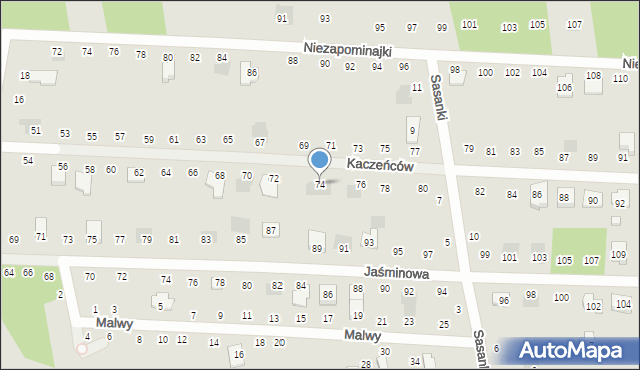 Otwock, Kaczeńców, 74, mapa Otwock