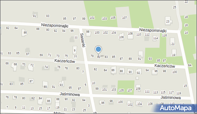 Otwock, Kaczeńców, 81, mapa Otwock