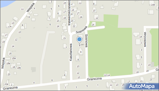 Ozorków, Kasztanowa, 4, mapa Ozorków