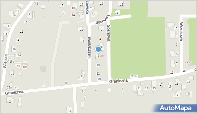 Ozorków, Kasztanowa, 8, mapa Ozorków