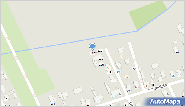 Pabianice, Karniszewicka, 11F, mapa Pabianic