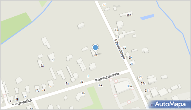 Pabianice, Karniszewicka, 1a, mapa Pabianic