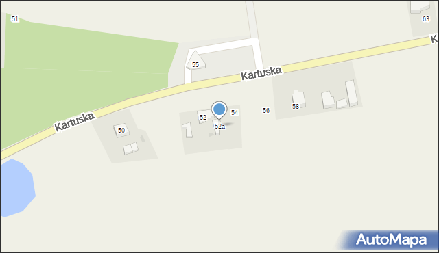 Parchowo, Kartuska, 52a, mapa Parchowo