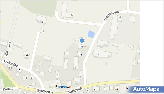 Parchowo, Kasztanowa, 7b, mapa Parchowo