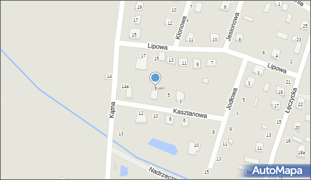 Parzęczew, Kasztanowa, 7, mapa Parzęczew