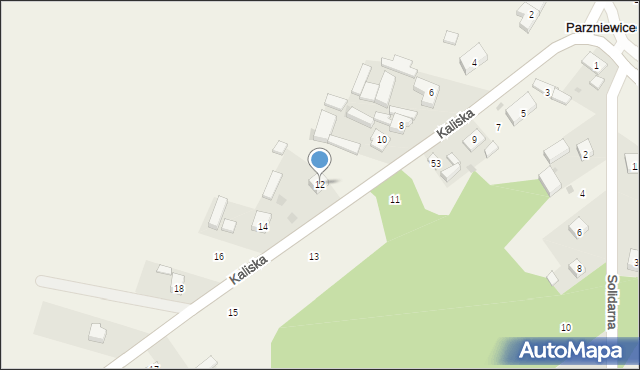 Parzniewice, Kaliska, 12, mapa Parzniewice