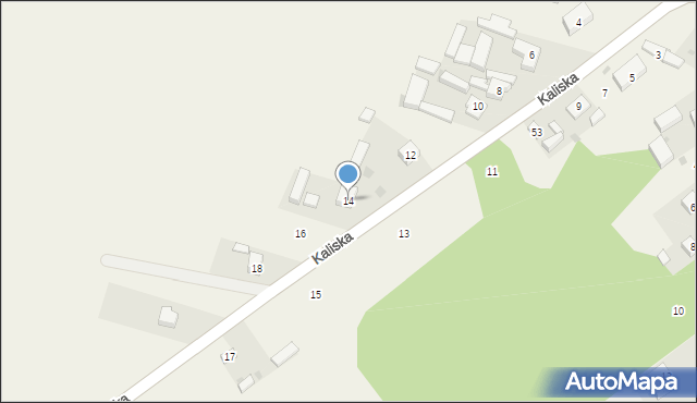 Parzniewice, Kaliska, 14, mapa Parzniewice