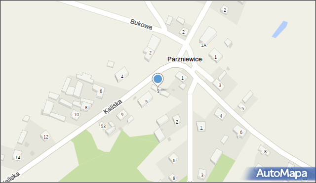 Parzniewice, Kaliska, 3, mapa Parzniewice